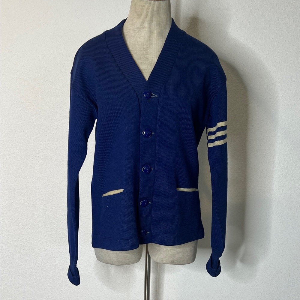 Dehen Vintage Wool Letterman’s Cardigan Sweater